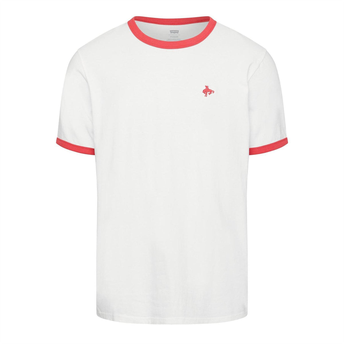 Bright White - Front - Levis Mens Embroidered Logo Ringer T-Shirt