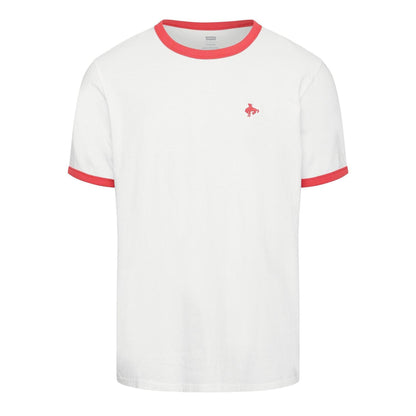 Bright White - Front - Levis Mens Embroidered Logo Ringer T-Shirt
