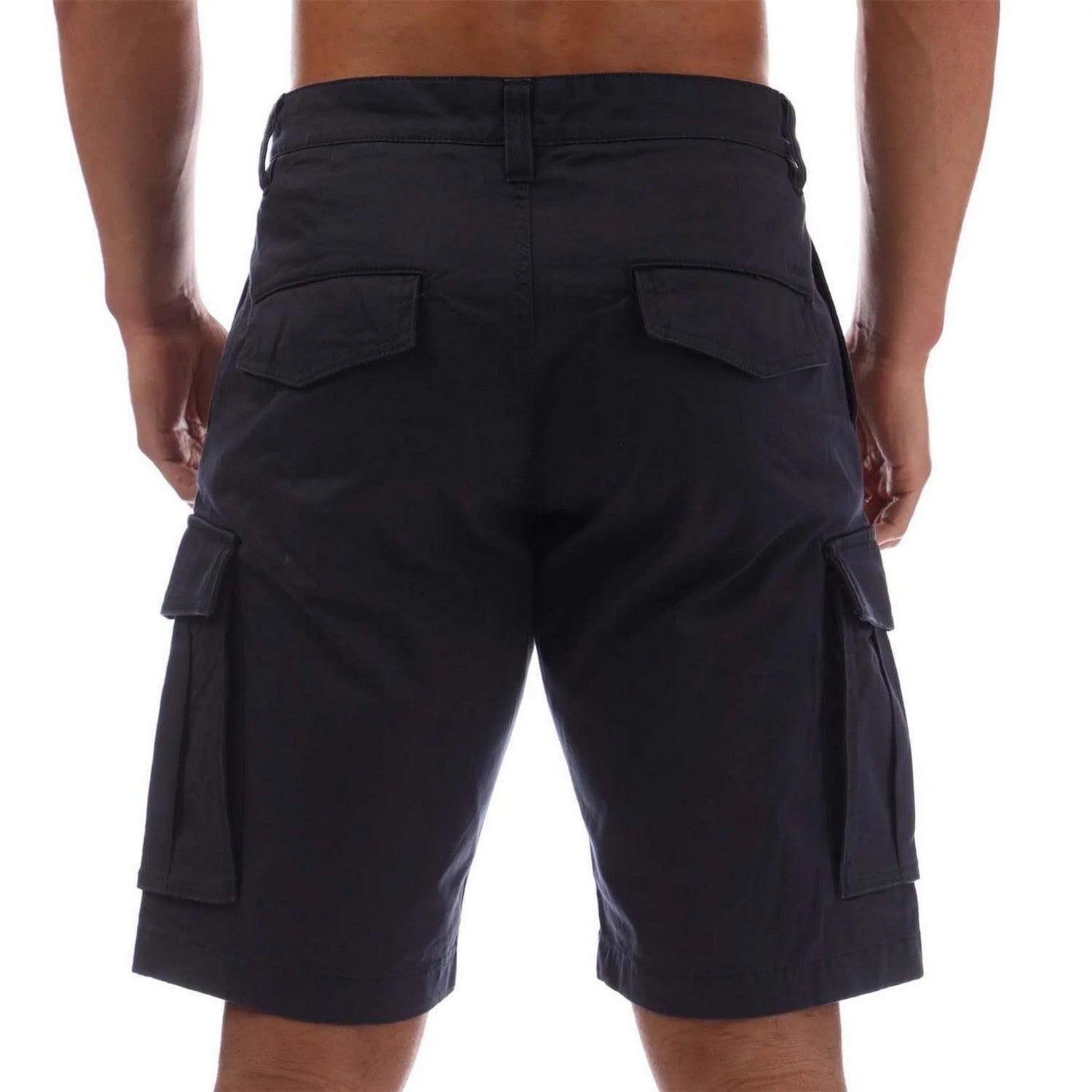Navy - Back - Gant Mens Twill Relaxed Fit Cargo Shorts