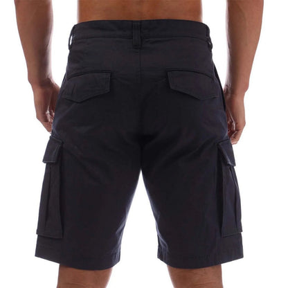 Navy - Back - Gant Mens Twill Relaxed Fit Cargo Shorts