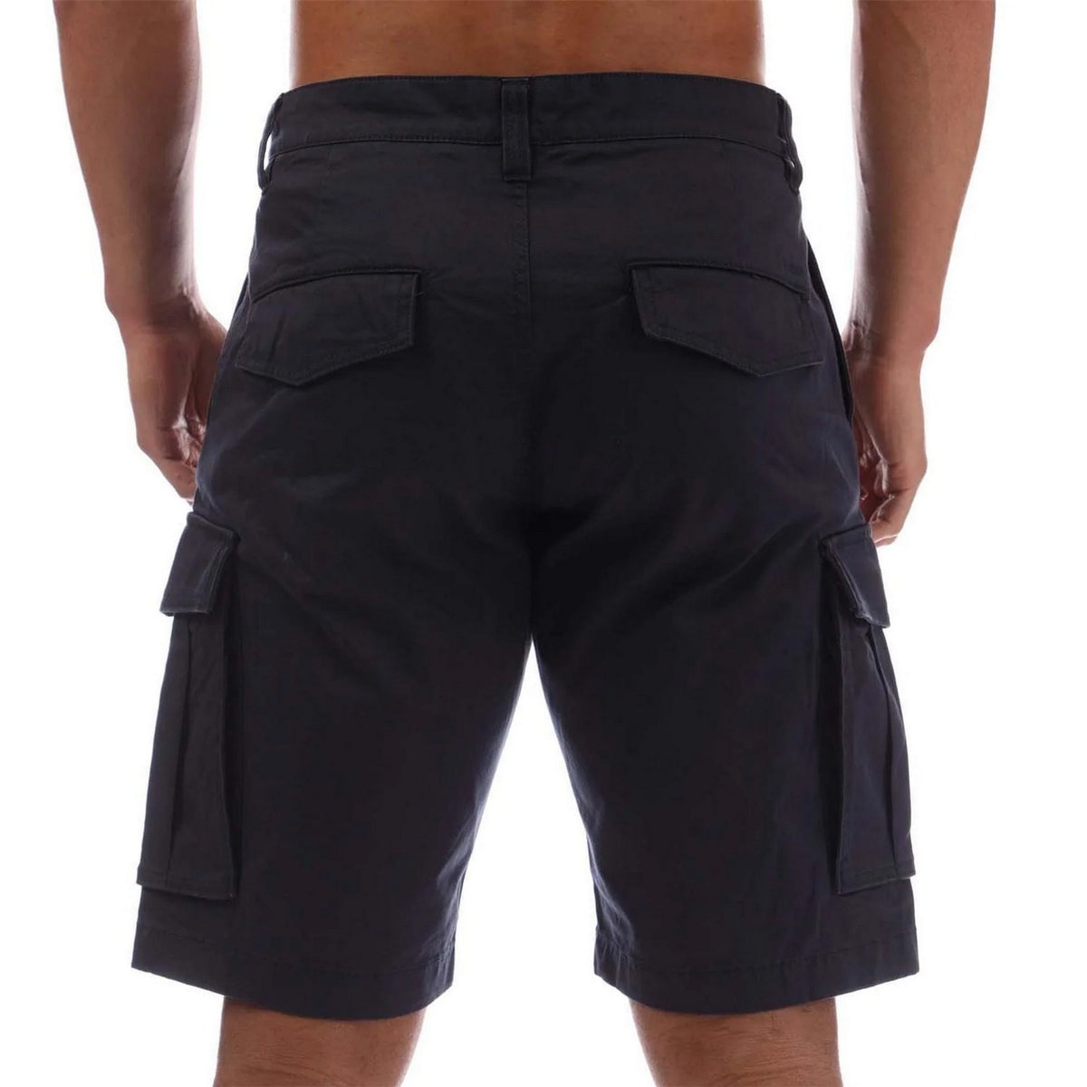 Navy - Back - Gant Mens Twill Relaxed Fit Cargo Shorts