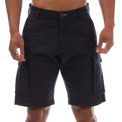 Navy - Front - Gant Mens Twill Relaxed Fit Cargo Shorts