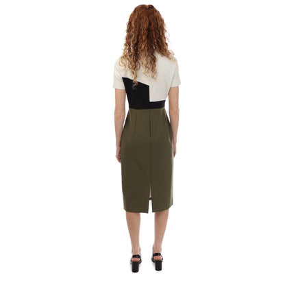 Green - Back - Boss Womens-Ladies Dezona 1 Midi Dress