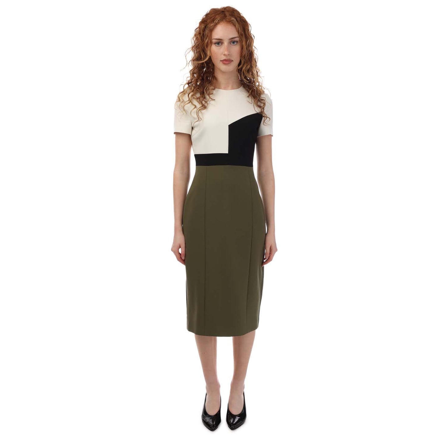 Green - Front - Boss Womens-Ladies Dezona 1 Midi Dress
