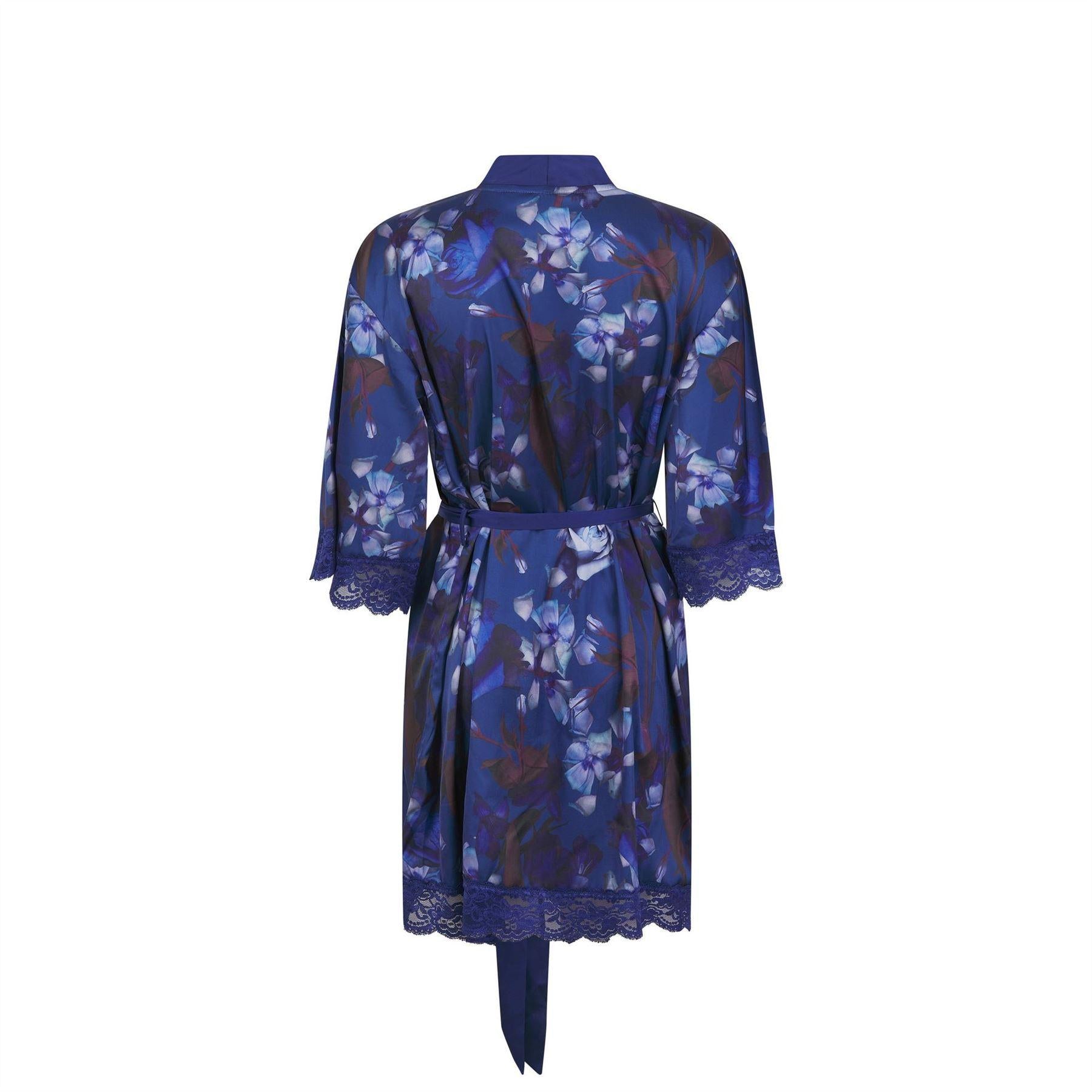 Dark Blue - Back - Ted Baker Womens-Ladies Taylor Silk Dressing Gown
