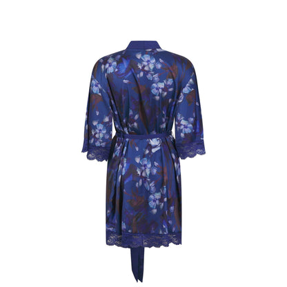 Dark Blue - Back - Ted Baker Womens-Ladies Taylor Silk Dressing Gown