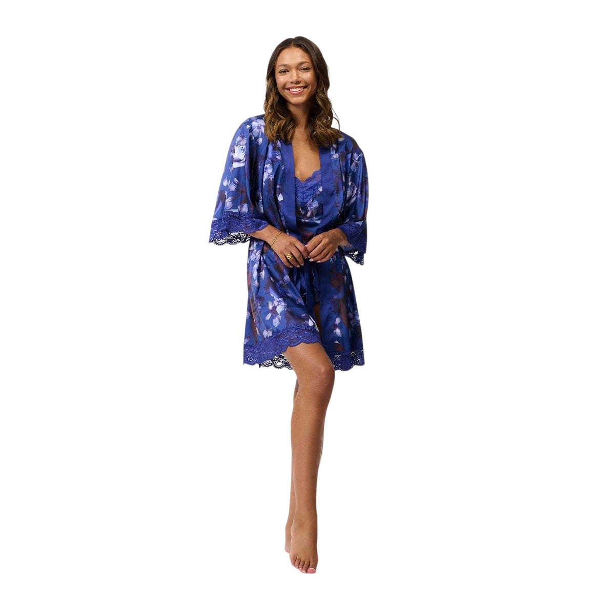 Dark Blue - Lifestyle - Ted Baker Womens-Ladies Taylor Silk Dressing Gown