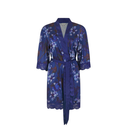 Dark Blue - Front - Ted Baker Womens-Ladies Taylor Silk Dressing Gown