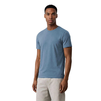 White-Blue-Grey - Side - Calvin Klein Mens Plain T-Shirt (Pack of 3)
