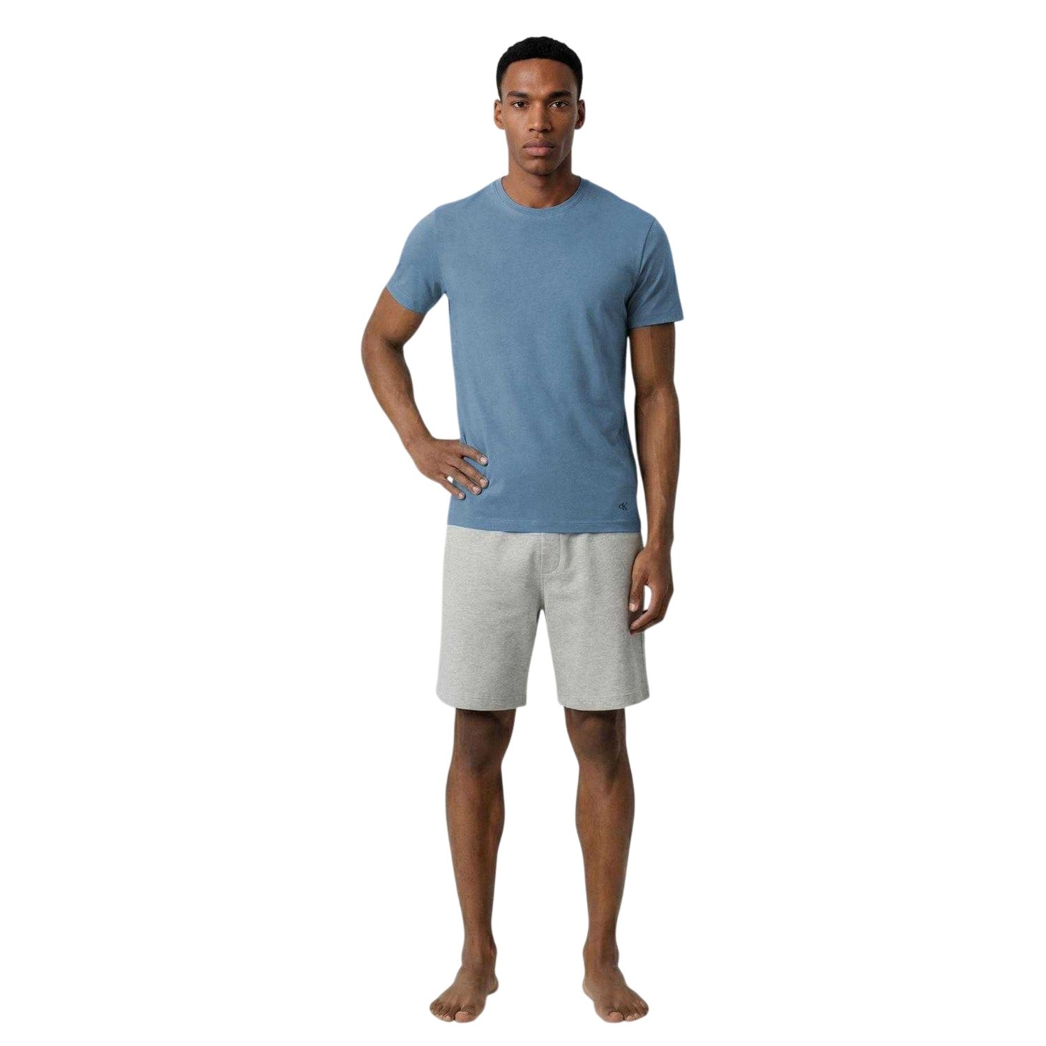 White-Blue-Grey - Lifestyle - Calvin Klein Mens Plain T-Shirt (Pack of 3)