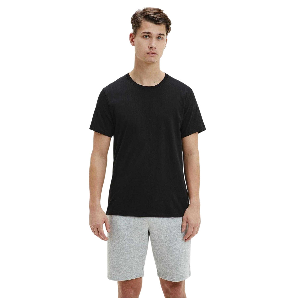 Black-White-Grey - Lifestyle - Calvin Klein Mens Plain T-Shirt (Pack of 3)