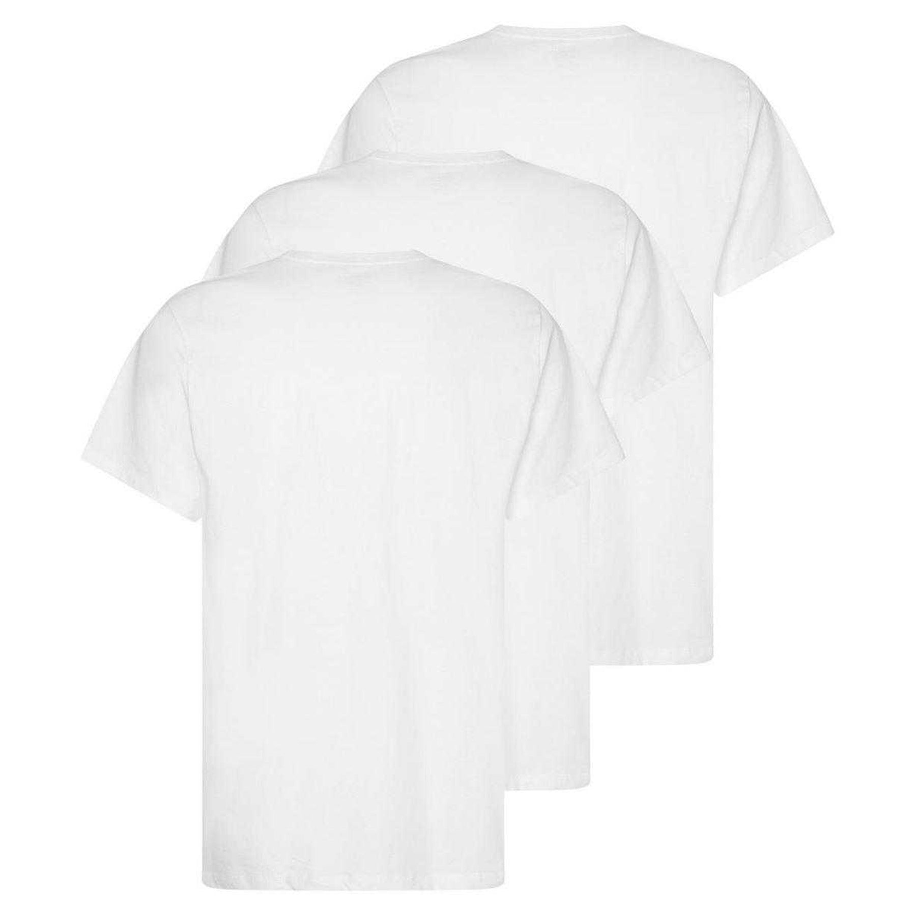 White - Back - Calvin Klein Mens Plain T-Shirt (Pack of 3)