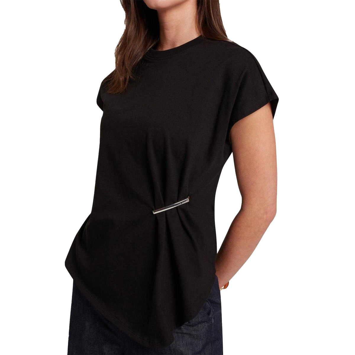 Black - Lifestyle - Ted Baker Womens-Ladies Waist Metal Trim T-Shirt