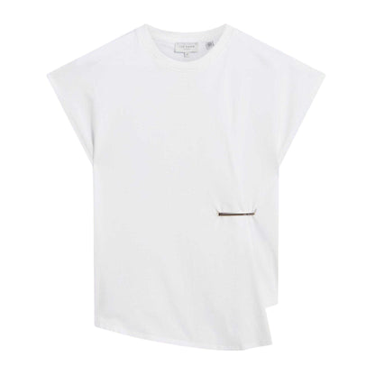 White - Front - Ted Baker Womens-Ladies Waist Metal Trim T-Shirt