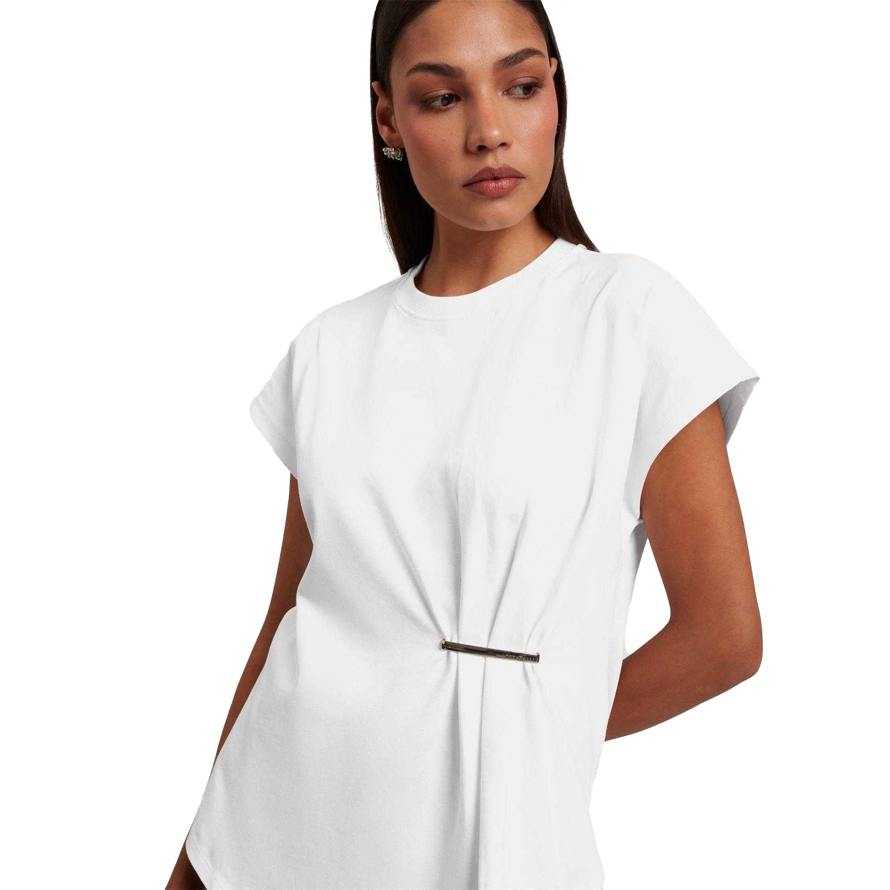 White - Side - Ted Baker Womens-Ladies Waist Metal Trim T-Shirt