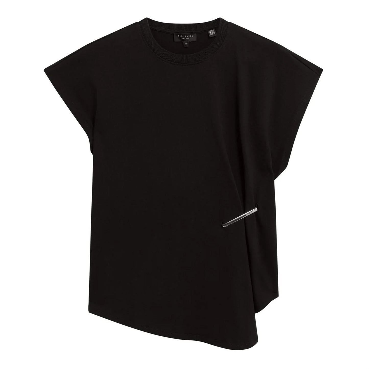 Black - Front - Ted Baker Womens-Ladies Waist Metal Trim T-Shirt