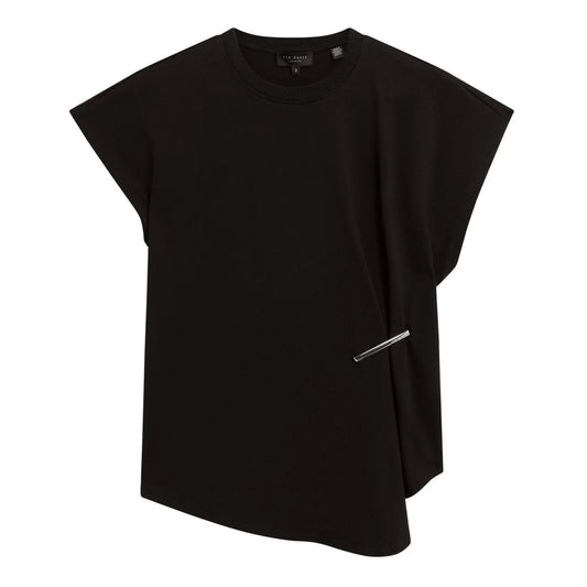 Black - Front - Ted Baker Womens-Ladies Waist Metal Trim T-Shirt