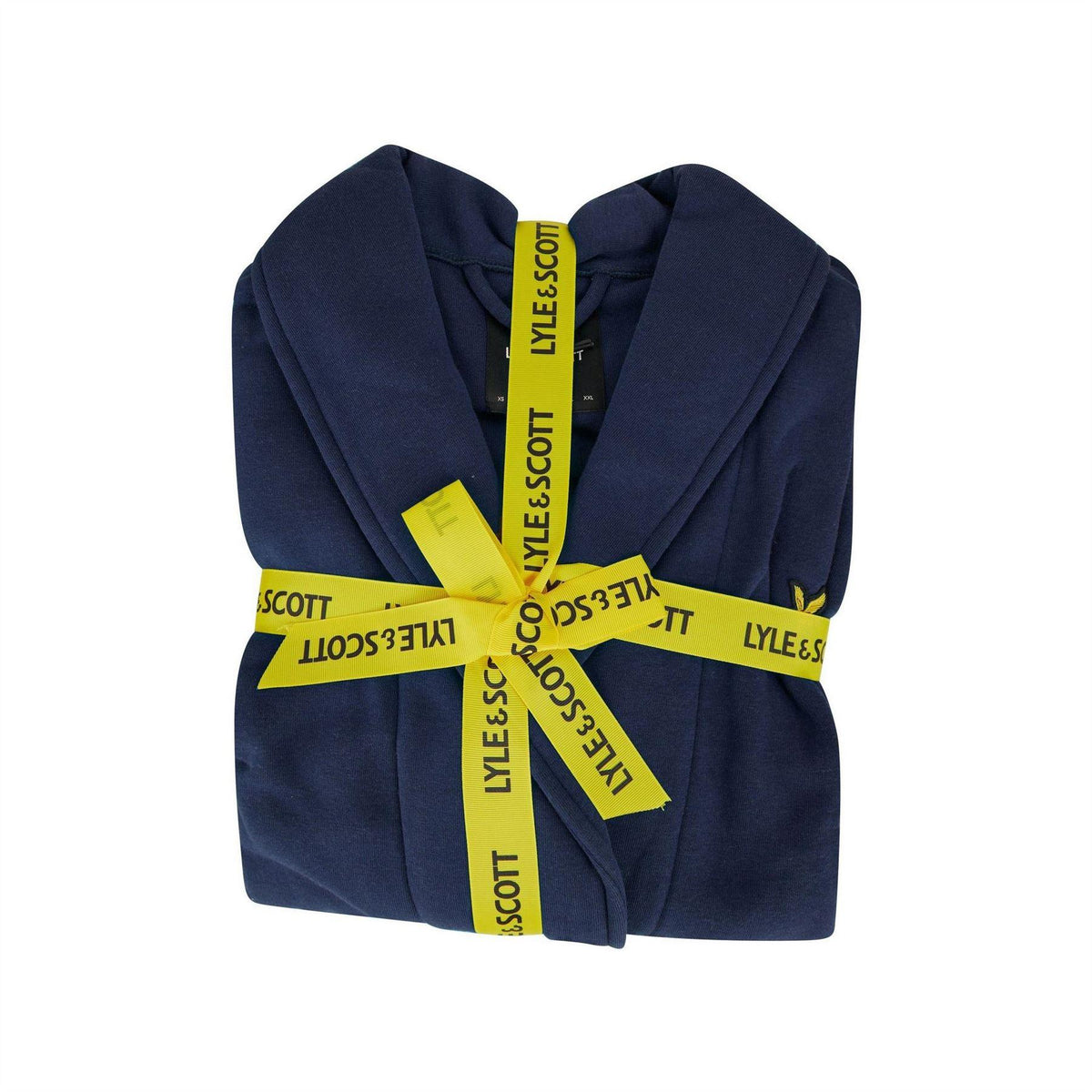Peacoat - Side - Lyle & Scott Mens Embroidered Logo Dressing Gown