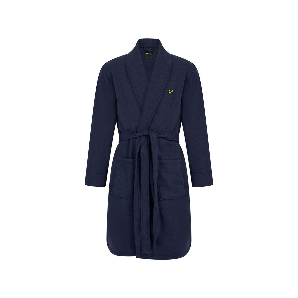 Peacoat - Front - Lyle & Scott Mens Embroidered Logo Dressing Gown