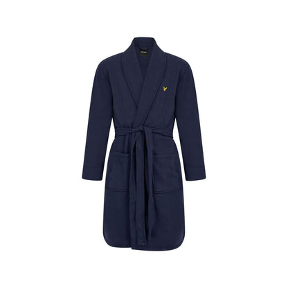 Peacoat - Front - Lyle & Scott Mens Embroidered Logo Dressing Gown