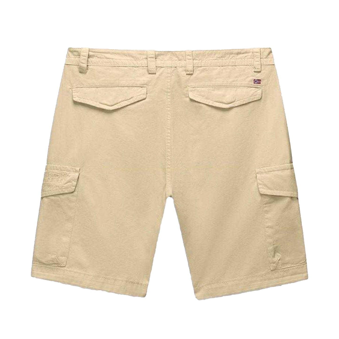 Beige - Back - Napapijri Mens Deline Cotton Blend Cargo Shorts