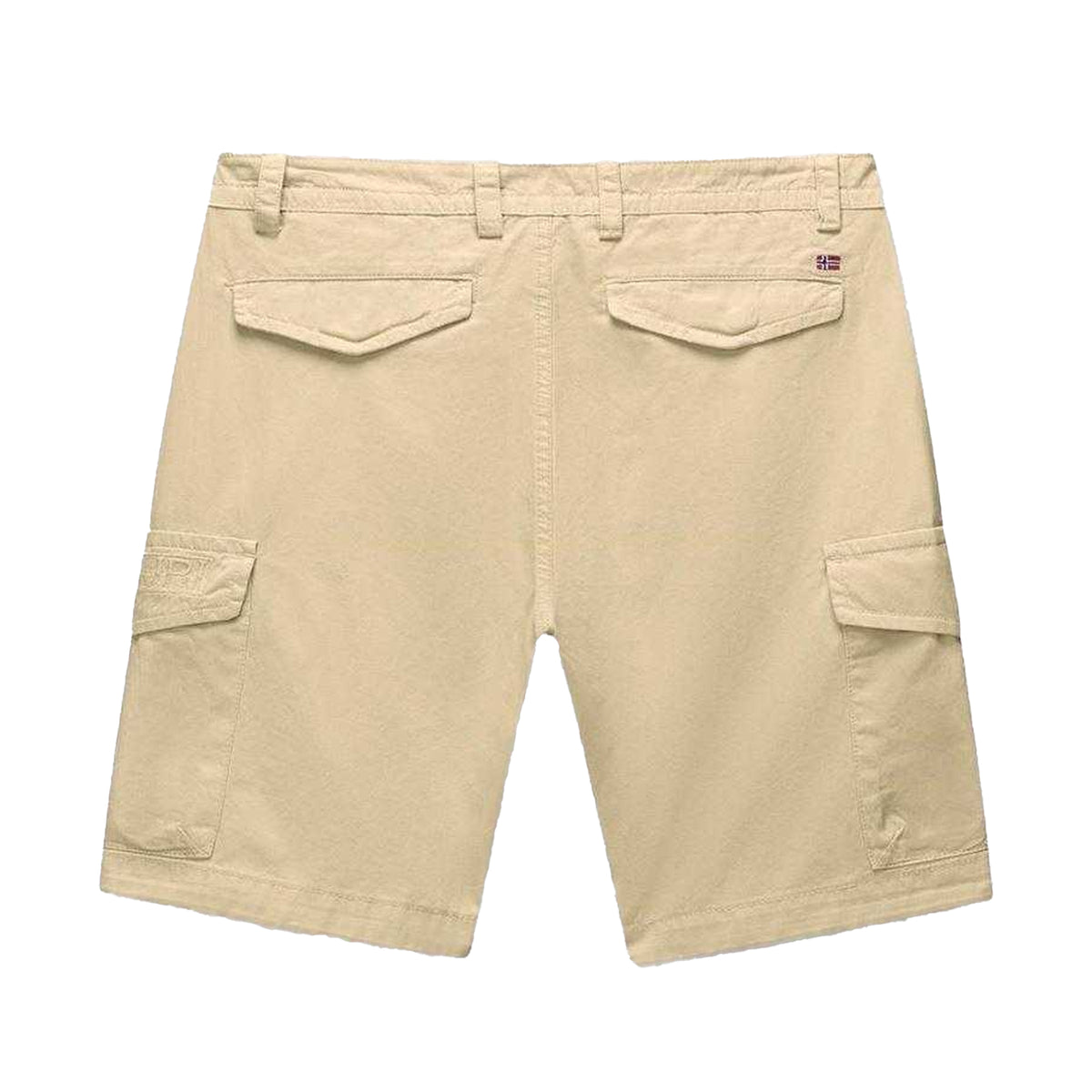Beige - Back - Napapijri Mens Deline Cotton Blend Cargo Shorts