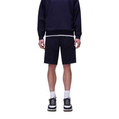 Marine Blue - Side - Napapijri Mens Deline Cotton Blend Cargo Shorts