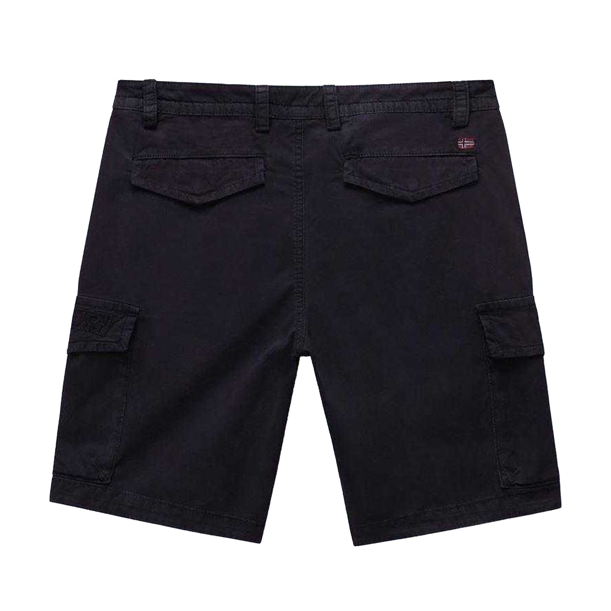 Black - Back - Napapijri Mens Deline Cotton Blend Cargo Shorts