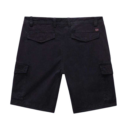 Black - Back - Napapijri Mens Deline Cotton Blend Cargo Shorts