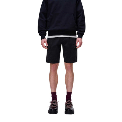 Black - Side - Napapijri Mens Deline Cotton Blend Cargo Shorts