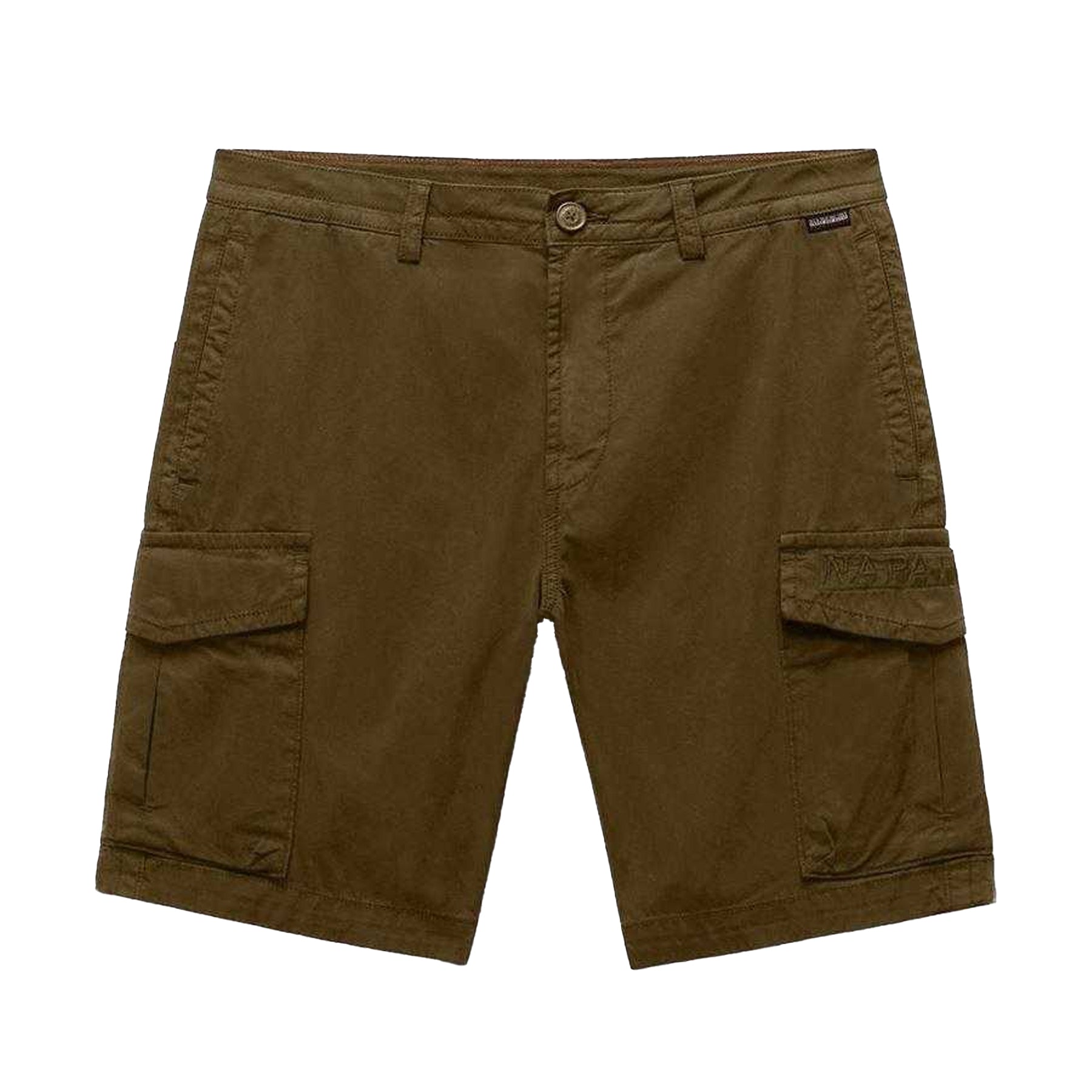 Green - Front - Napapijri Mens Deline Cotton Blend Cargo Shorts