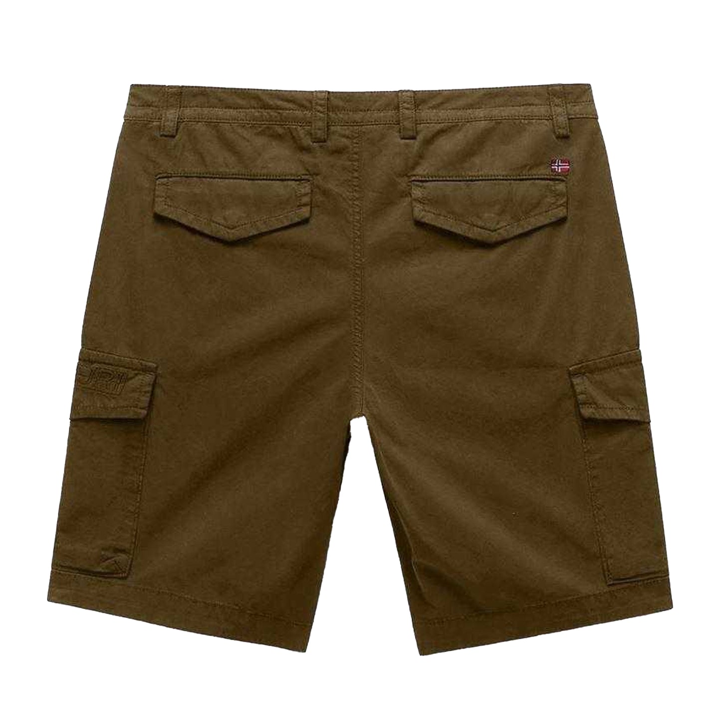 Green - Back - Napapijri Mens Deline Cotton Blend Cargo Shorts