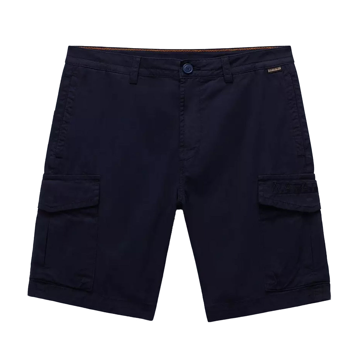 Marine Blue - Front - Napapijri Mens Deline Cotton Blend Cargo Shorts