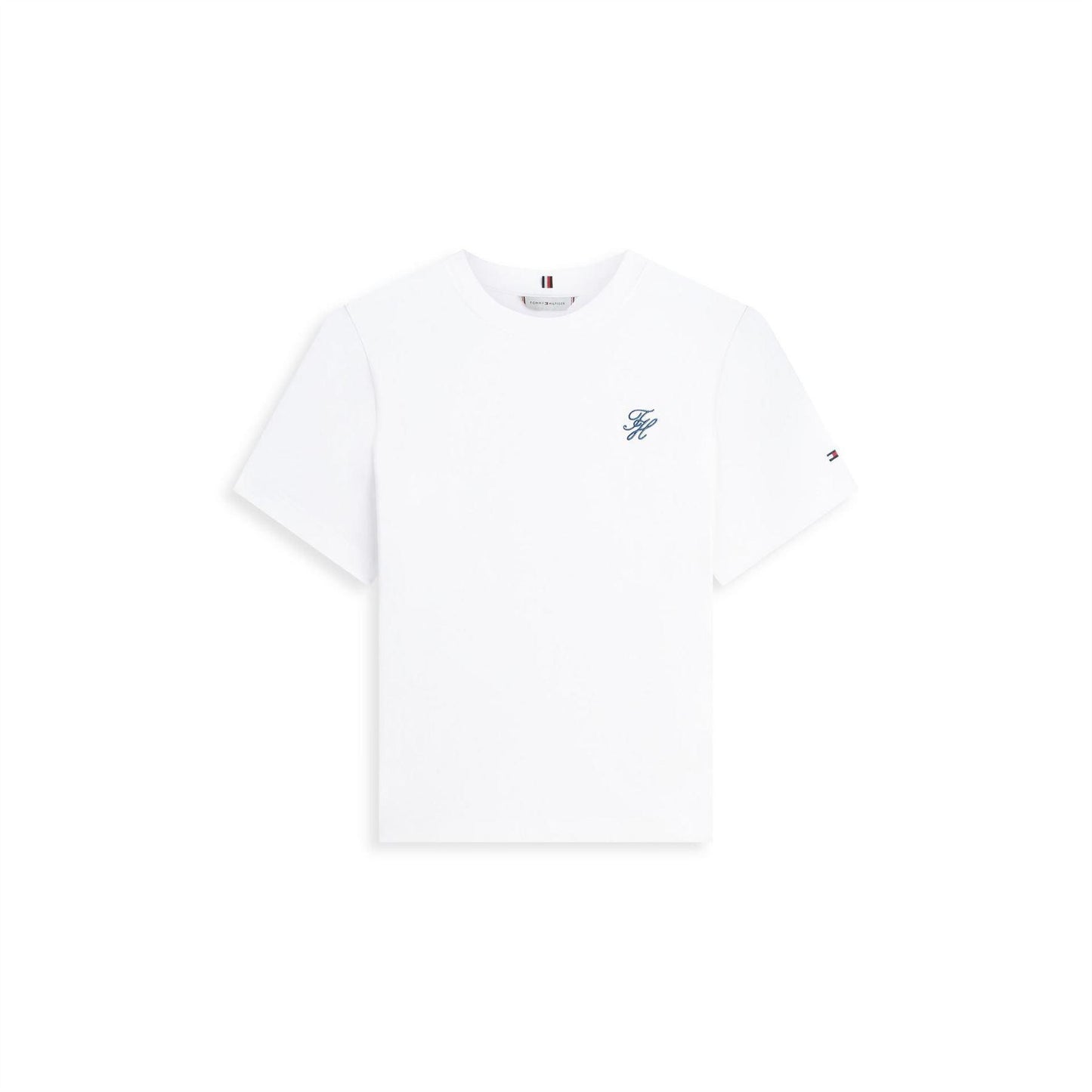 Ecru - Front - Tommy Hilfiger Womens-Ladies Script Logo T-Shirt