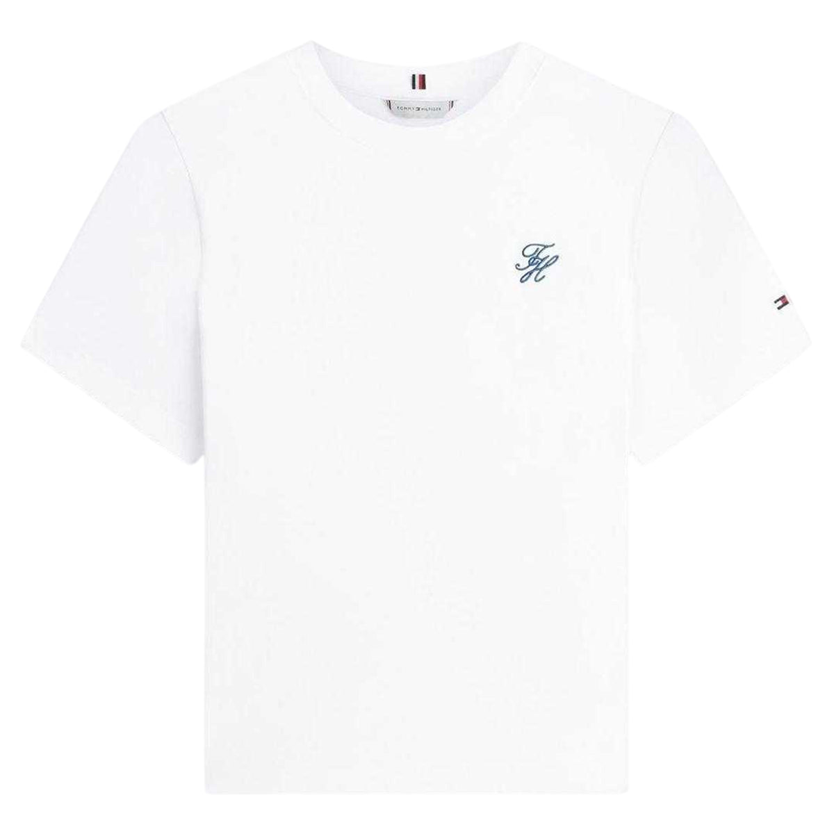 Blue - Pack Shot - Tommy Hilfiger Womens-Ladies Script Logo T-Shirt