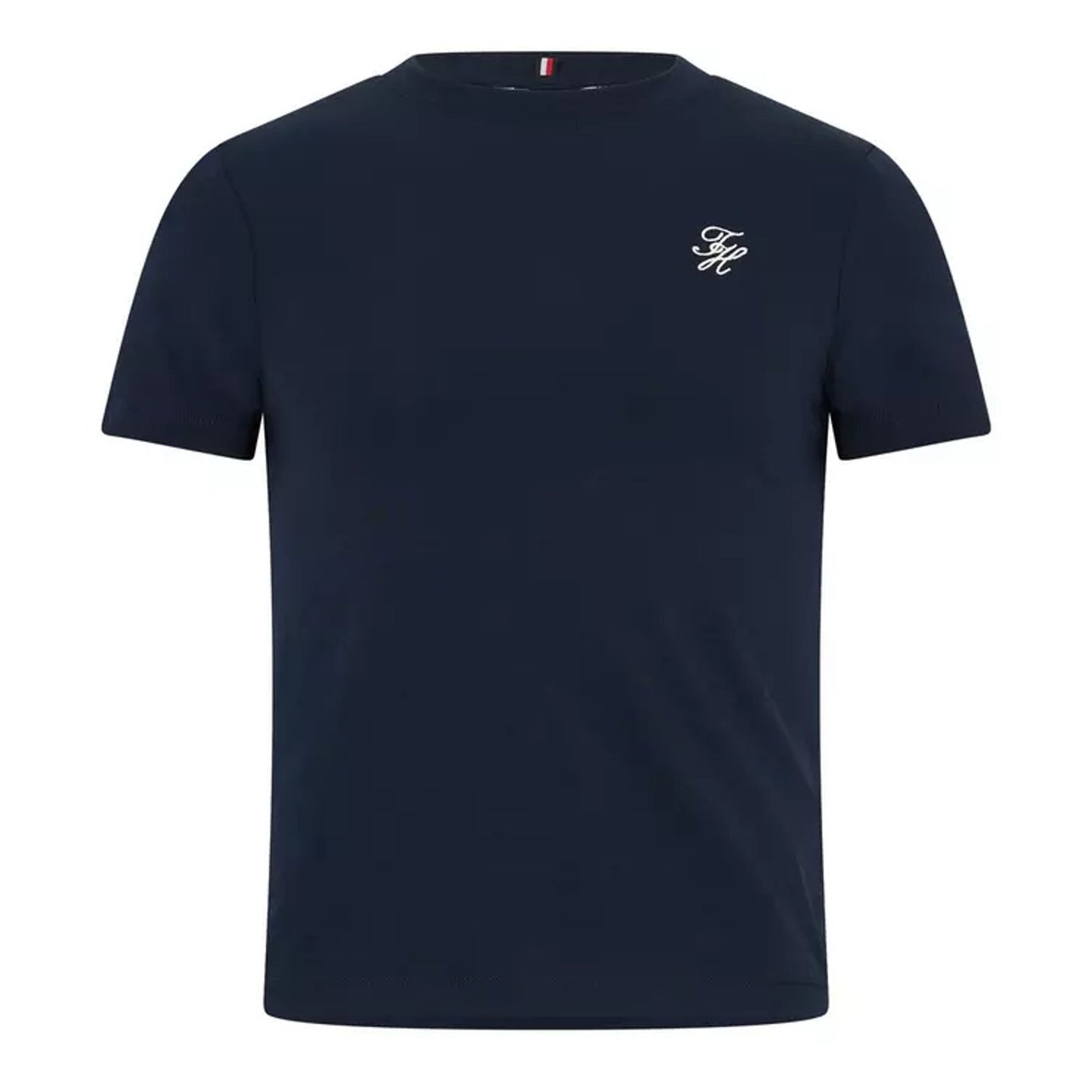 Navy - Front - Tommy Hilfiger Womens-Ladies Script Logo T-Shirt