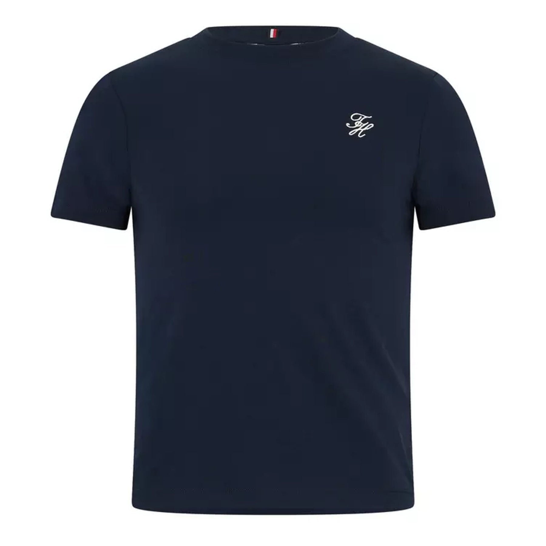 Navy - Front - Tommy Hilfiger Womens-Ladies Script Logo T-Shirt