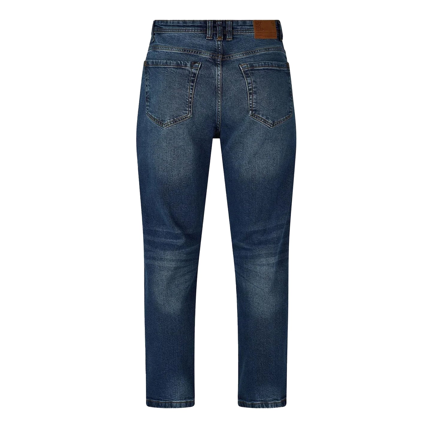 Mid Wash - Back - Duck and Cover Mens Kelvyn Relaxed Fit Jeans