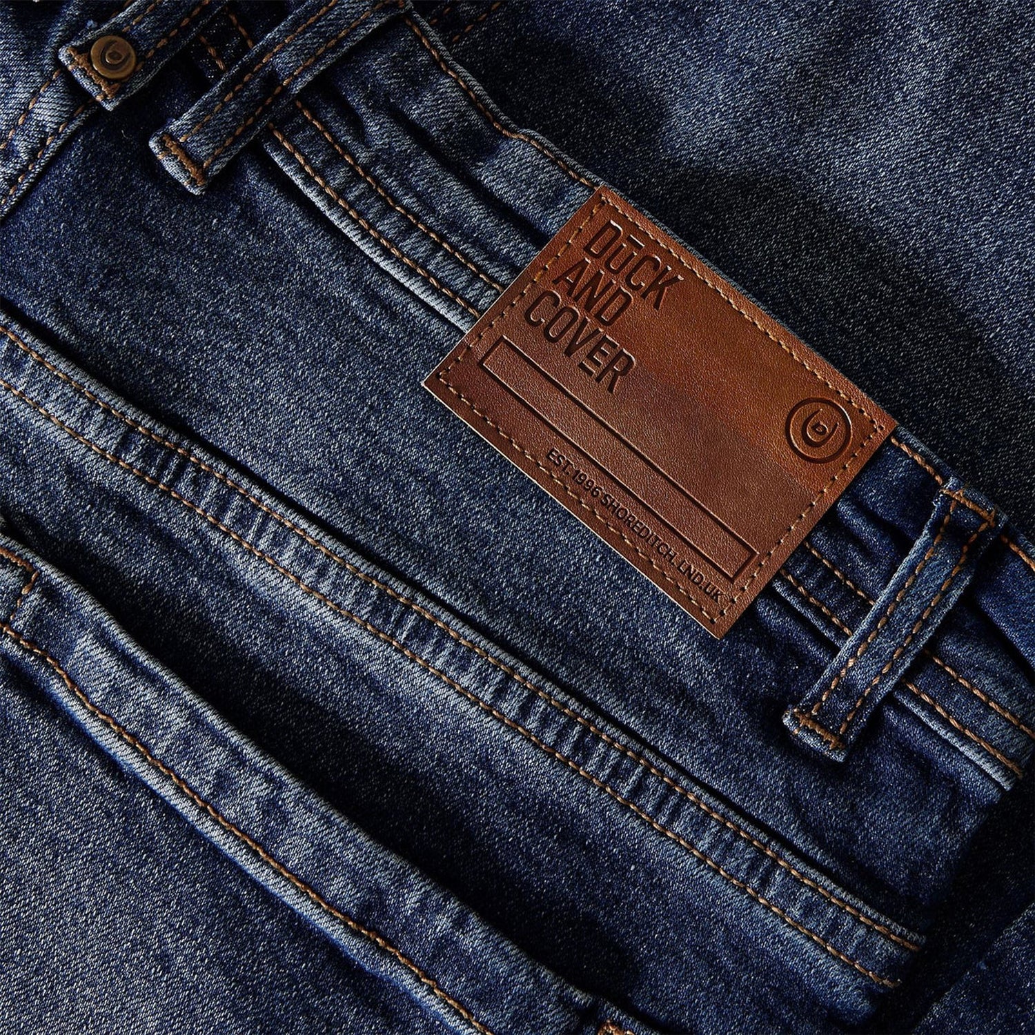 Mid Wash - Side - Duck and Cover Mens Kelvyn Relaxed Fit Jeans