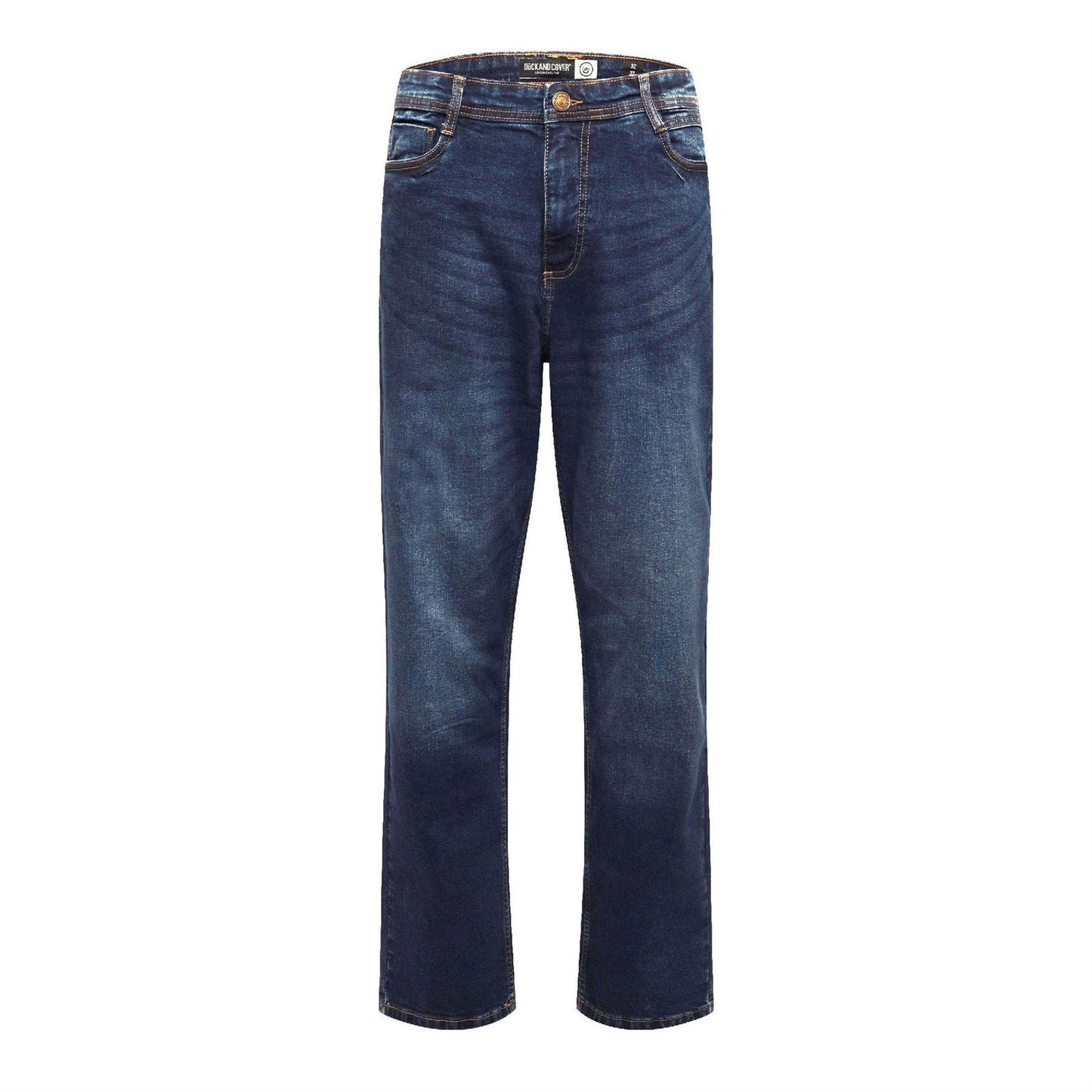 Dark Wash - Front - Duck and Cover Mens Kelvyn Relaxed Fit Jeans