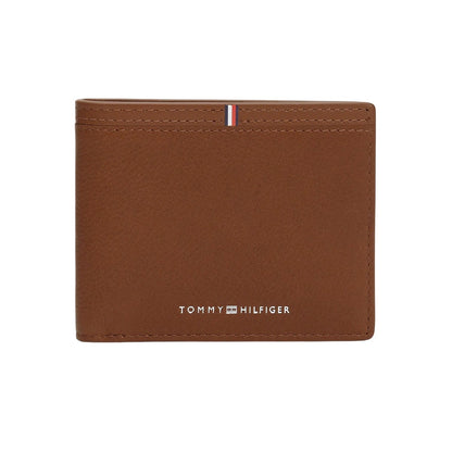 Cognac - Front - Tommy Hilfiger Leather Bi-Fold Wallet