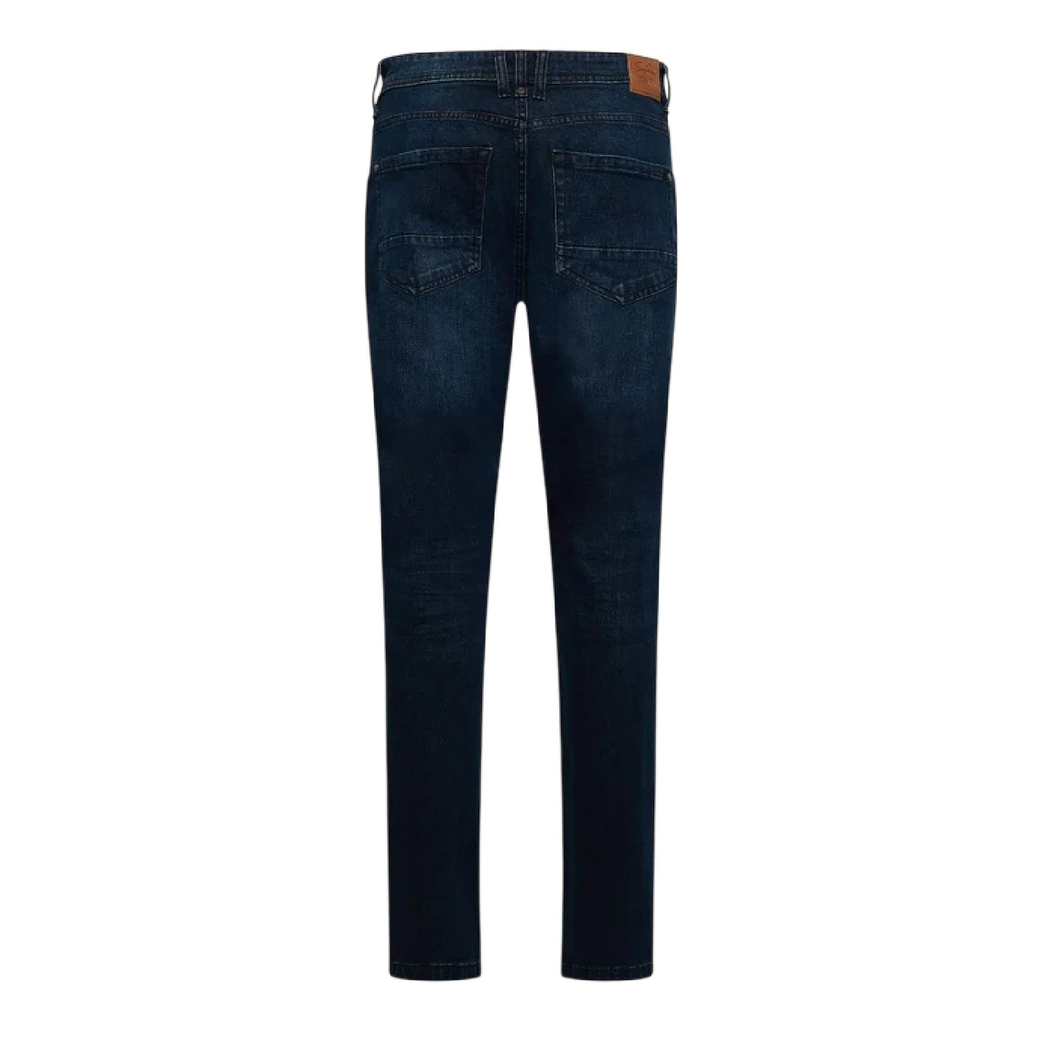 Dark Wash - Back - Crosshatch Mens Plain Slim Jeans