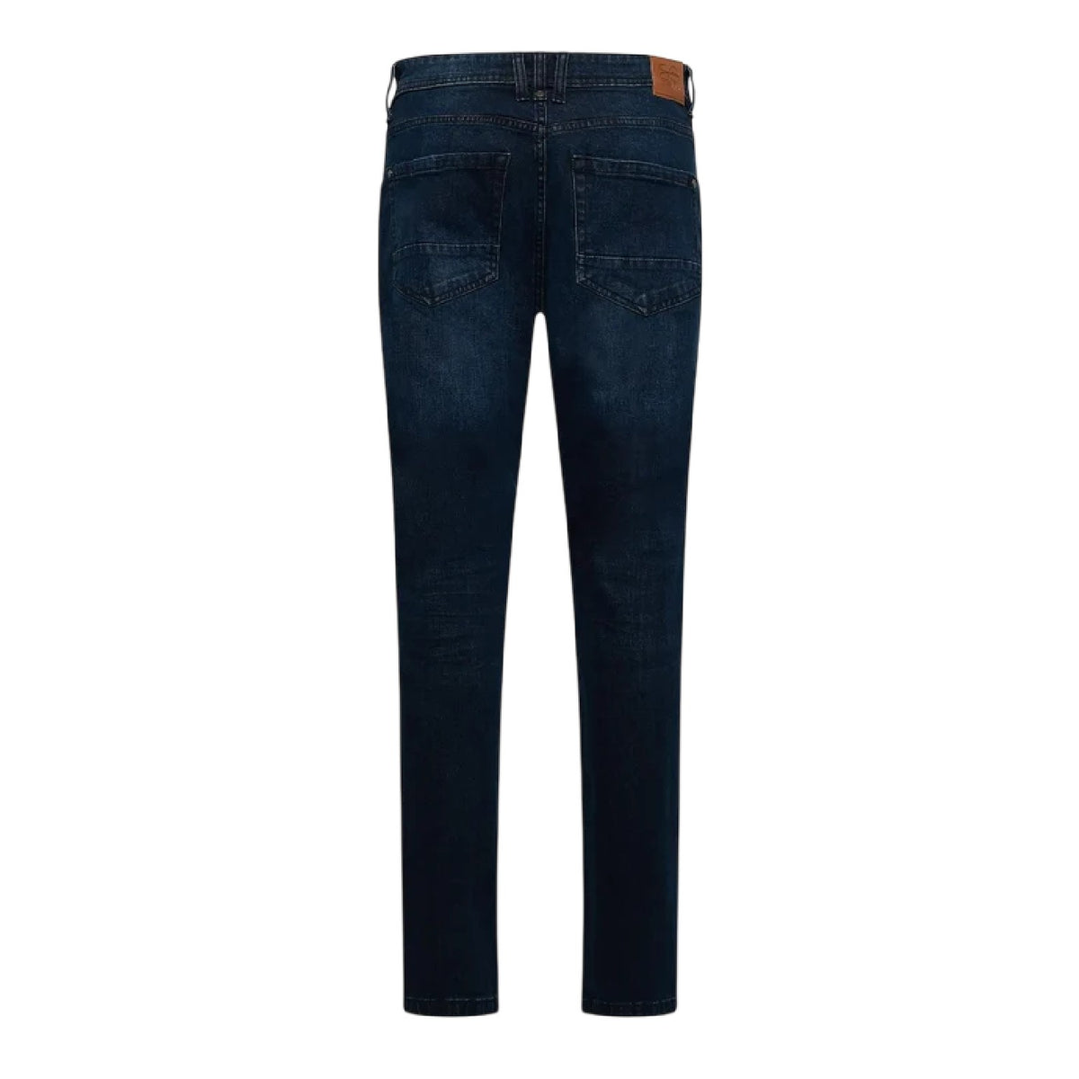 Dark Wash - Back - Crosshatch Mens Plain Slim Jeans