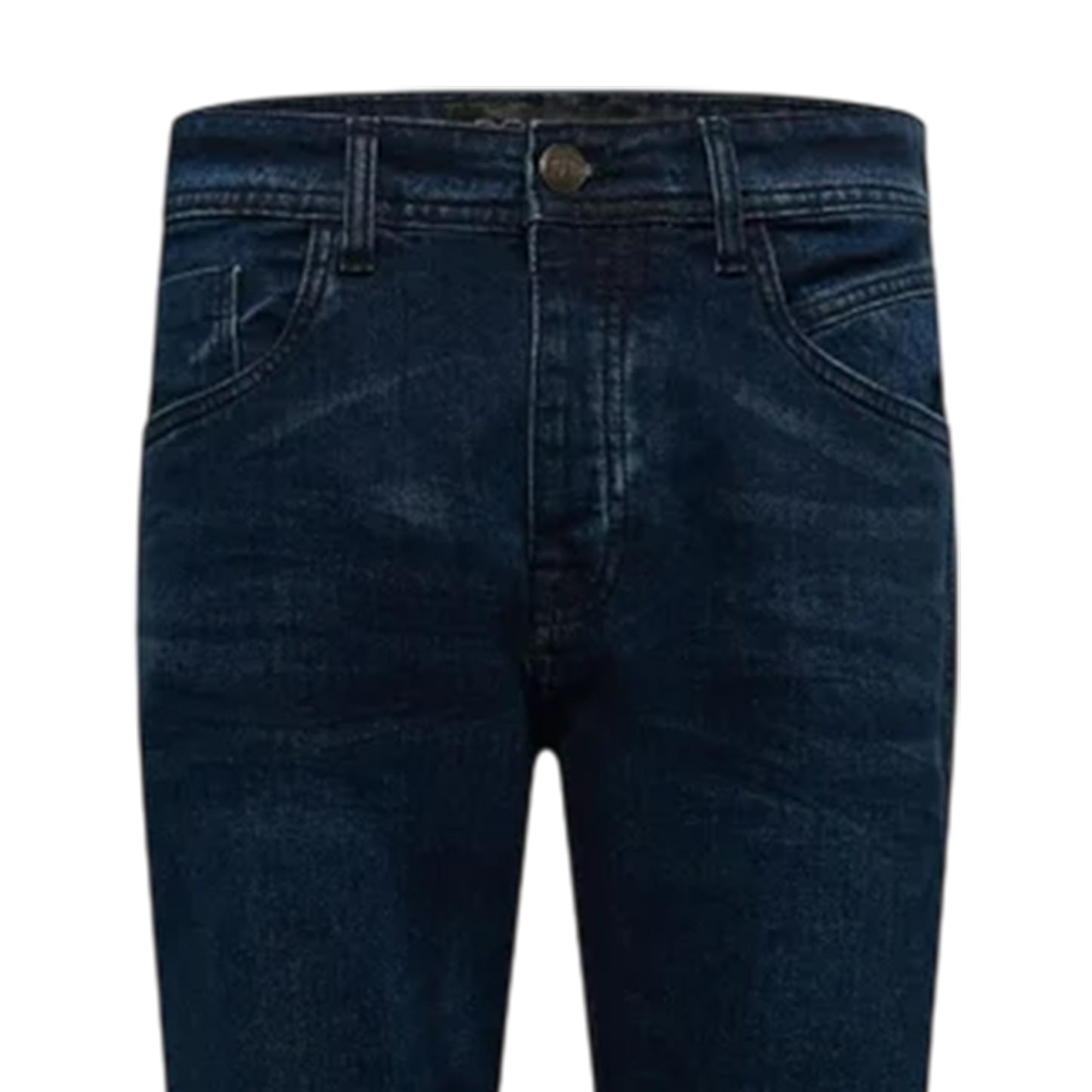 Dark Wash - Side - Crosshatch Mens Plain Slim Jeans