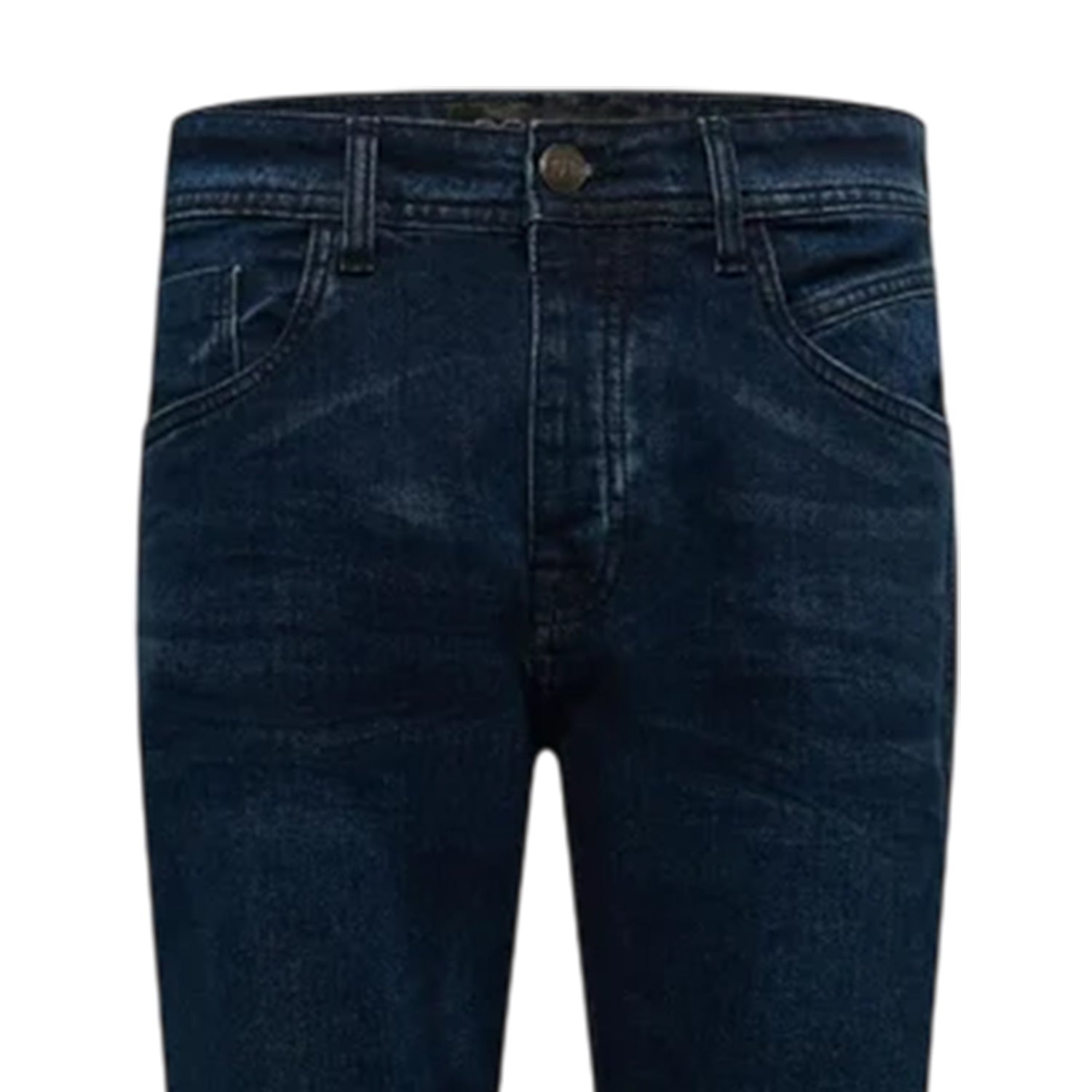 Dark Wash - Side - Crosshatch Mens Plain Slim Jeans