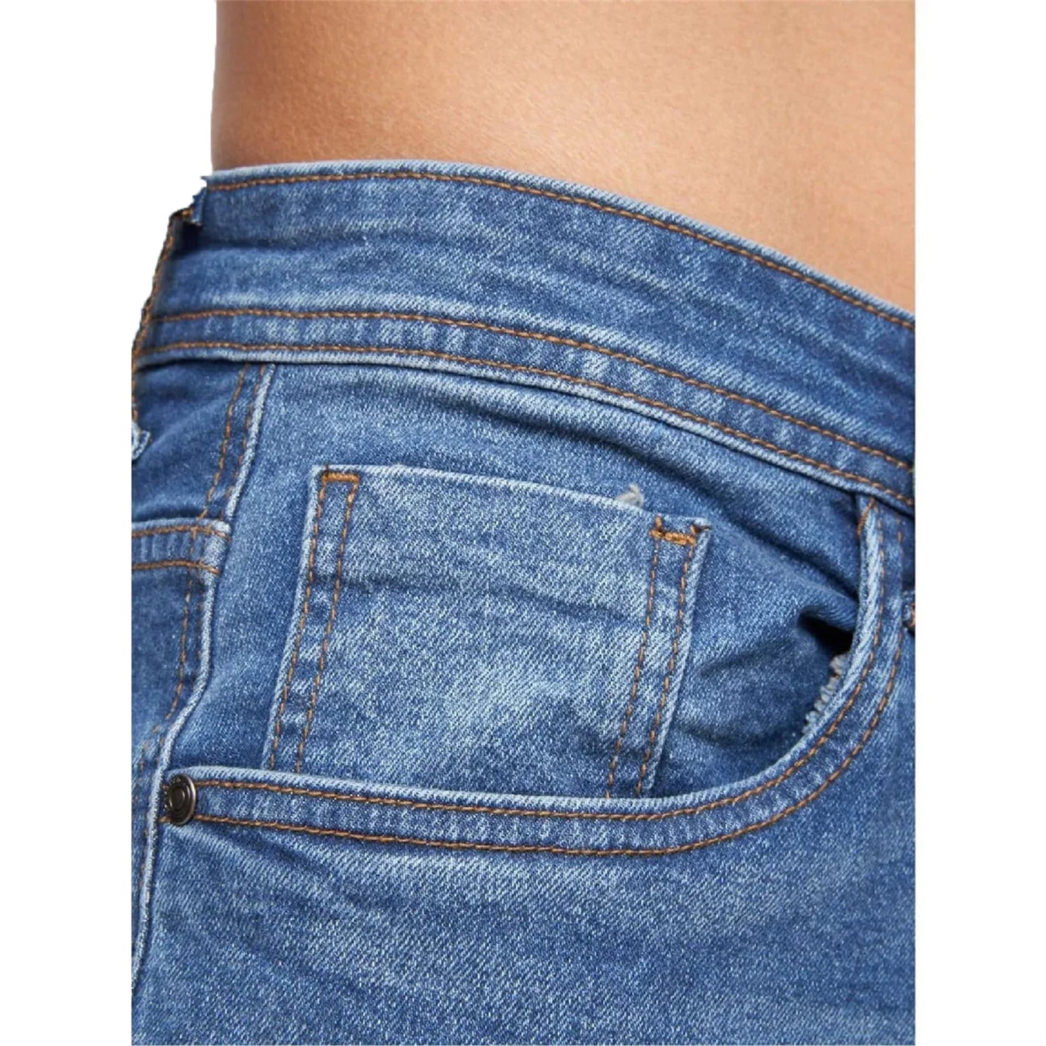 Stone Wash - Side - Crosshatch Mens Plain Slim Jeans