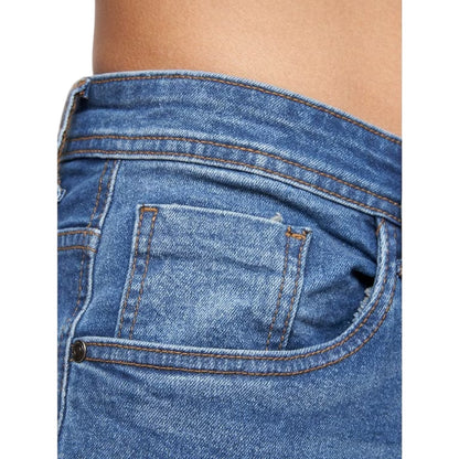 Stone Wash - Side - Crosshatch Mens Plain Slim Jeans