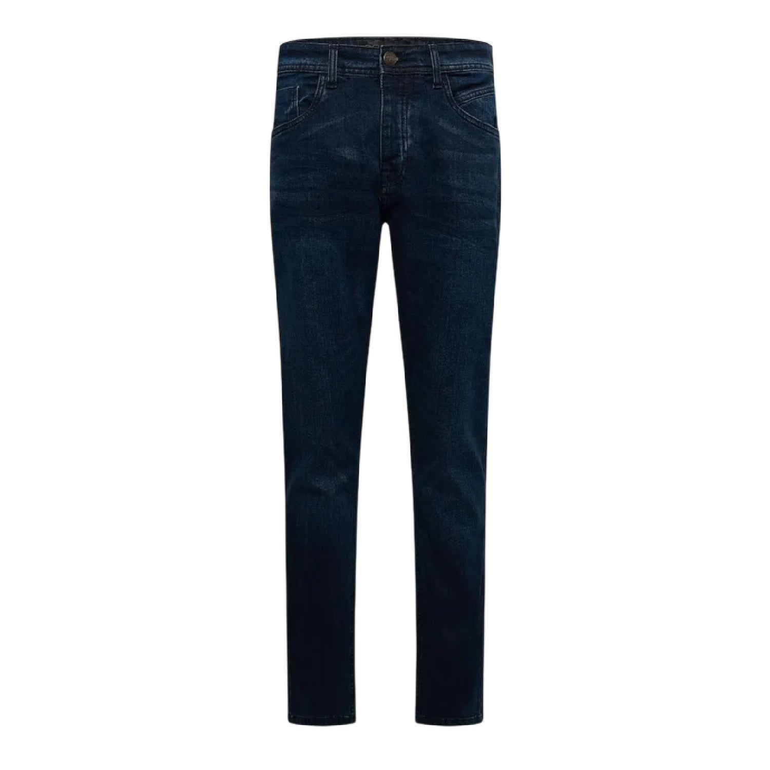 Dark Wash - Front - Crosshatch Mens Plain Slim Jeans
