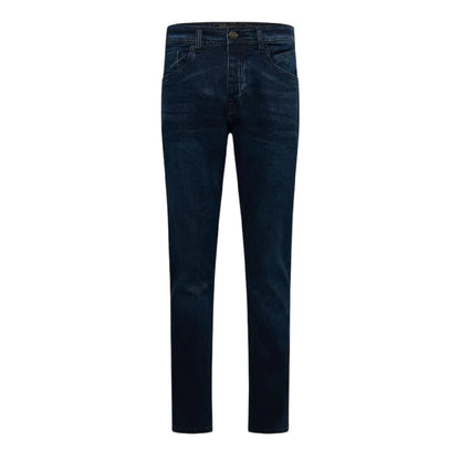 Dark Wash - Front - Crosshatch Mens Plain Slim Jeans