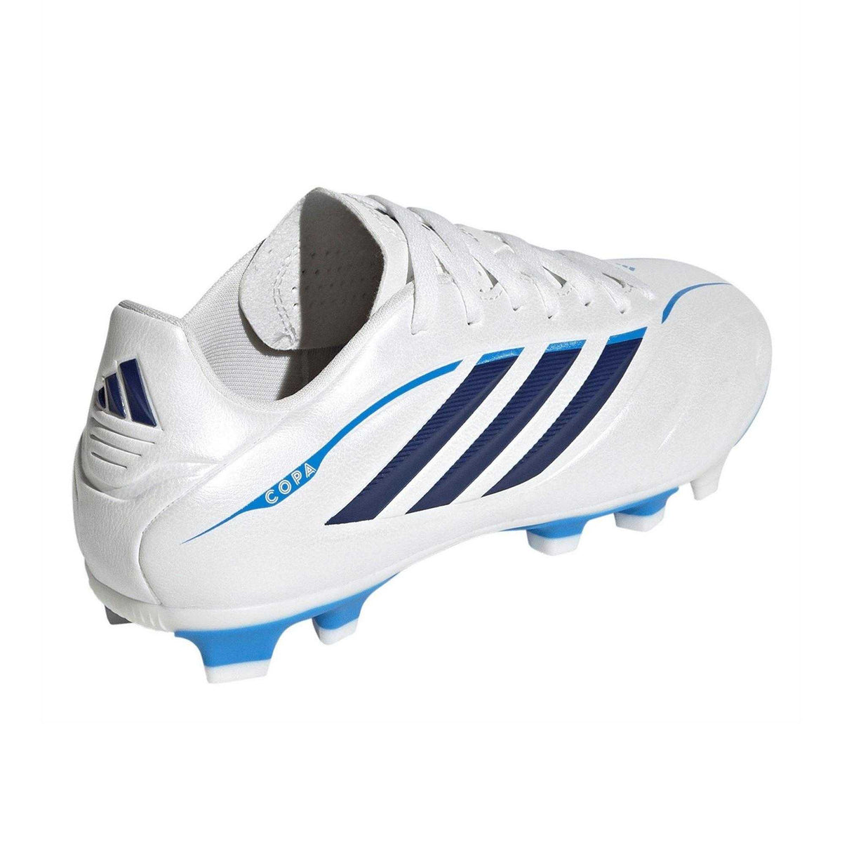 White-Black-Blue - Back - Adidas Childrens-Kids Copa Pure IV 3 Stripes Firm Ground Football Boots